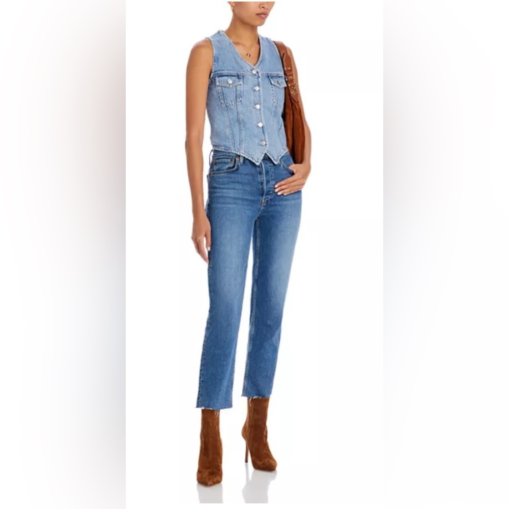 EUC Re/Done High Rise Stove Pipe Jeans